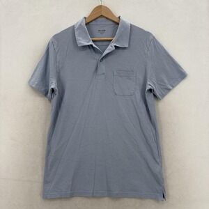 DU/ER Performance Polo Shirt Mens Medium Blue Pima Cotton Pocket Tagless Casual